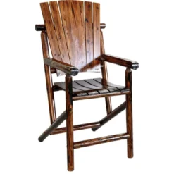 Leigh Country 1 Pc Brown Wood Traditional Bar Chair