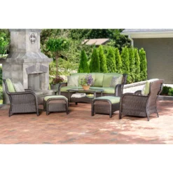Hanover Strathmere 6 Pc Aged Barrel Steel Transitional Deep Seating Set Cilantro Green -Patio Paradise Shop 9677b7ce bac2 4090 bb17 5d393e19ed90