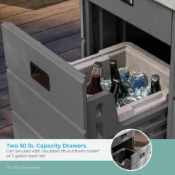 Suncast Backyard Oasis 1 Pc Gray Resin Bar Table -Patio Paradise Shop 97bec5c6 316a 45c2 bcdf 243a024d4412