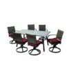 Living Accents Valencia 7 Pc Brown Aluminum Swivel Dining Set Red
