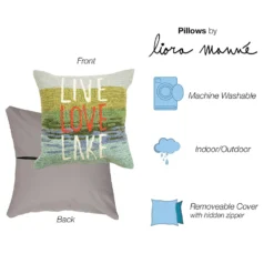 Liora Manne Frontporch Water Live Love Lake Polyester Throw Pillow 18 In. W X 18 In. L -Patio Paradise Shop 98b1ef27 74d7 4f04 ab56 f5401599d2db
