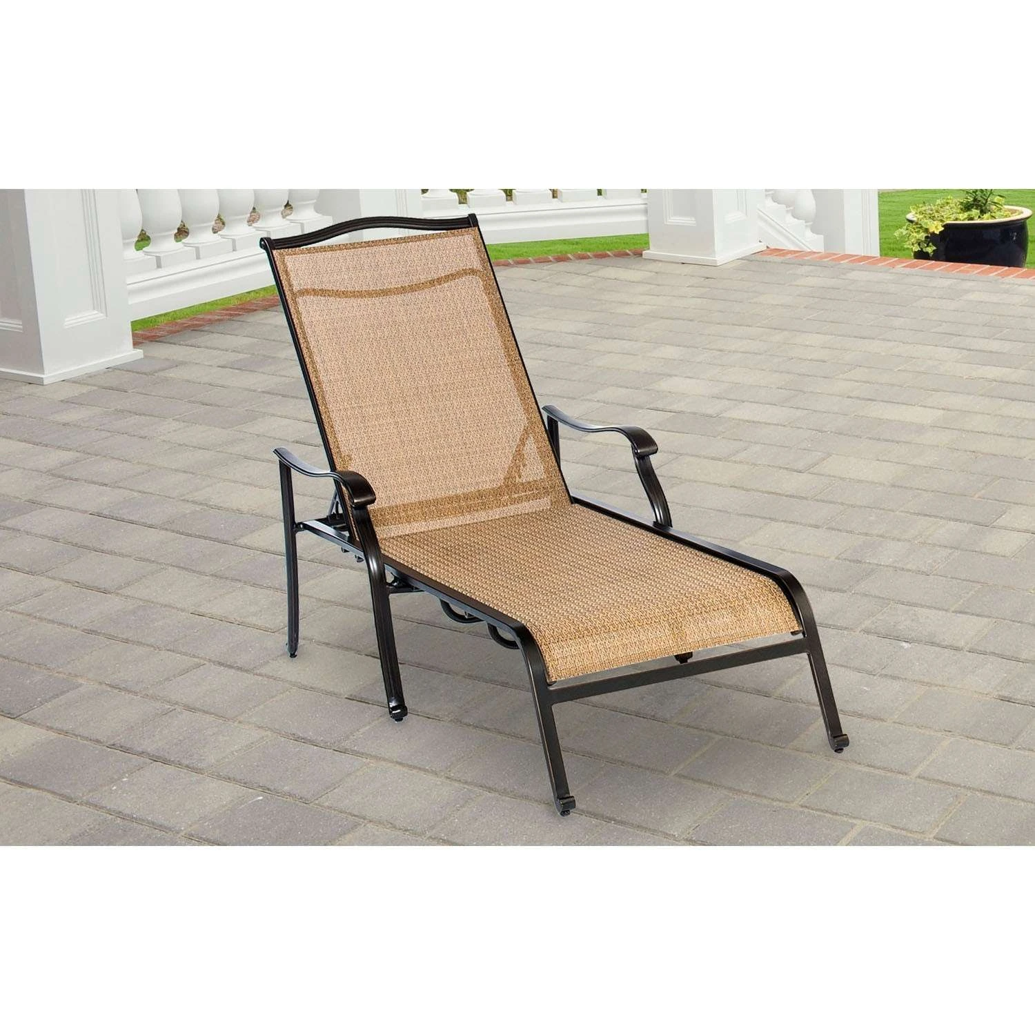 Hanover Monaco Oil-Rubbed Bronze Aluminum Frame Sling Chaise Lounge 2 Hanover Monaco Oil-Rubbed Bronze Aluminum Frame Sling Chaise Lounge - Image 2