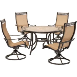 Hanover Monaco 5 Pc Brown Aluminum Dining Set