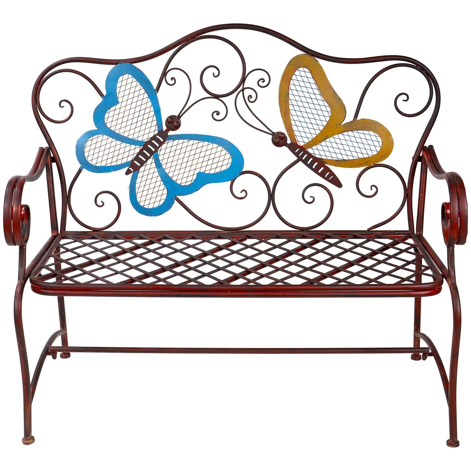 Alpine Brown Cast Iron Butterfly Garden Bench 39 In. H X 45 In. L X 23 In. D 1 Alpine Brown Cast Iron Butterfly Garden Bench 39 In. H X 45 In. L X 23 In. D