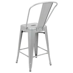 Flash Furniture 1 Pc Silver Galvanized Steel Contemporary Bar Stool -Patio Paradise Shop a15c1922 fce4 4857 b226 fd937fd5f096