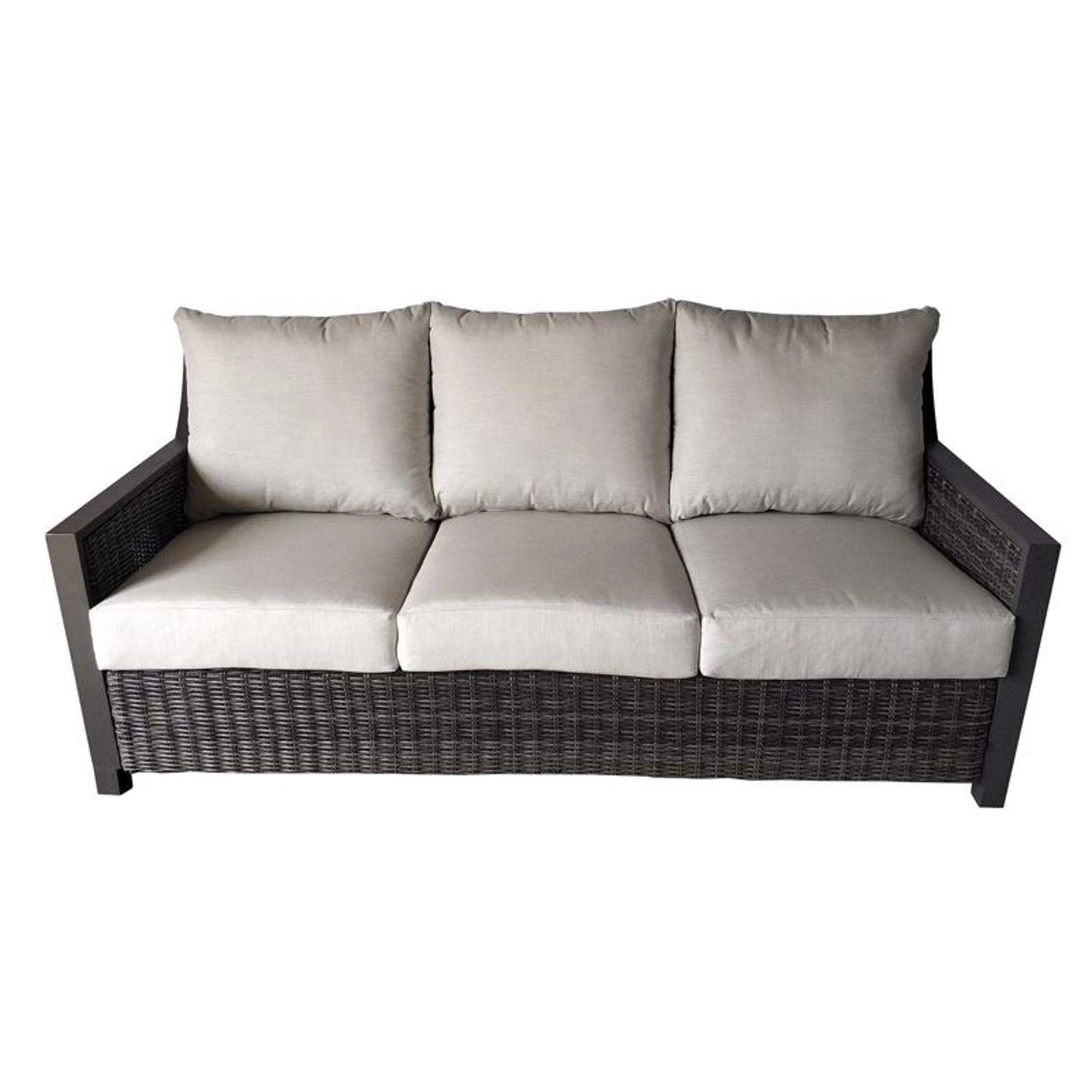 Living Accents Fullerton Brown Aluminum Frame Deep Seating Sofa Tan 1 Living Accents Fullerton Brown Aluminum Frame Deep Seating Sofa Tan