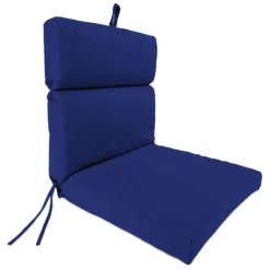 Jordan Manufacturing Blue French Edge Polyester Chair Cushion 3.5 In. H X 21 In. W X 43 In. L