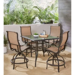 Hanover Manor 5 Pc Bronze Aluminum Traditional Dining Set -Patio Paradise Shop a33ab5a4 8cf1 44fc 9b10 f57bb2fb18aa