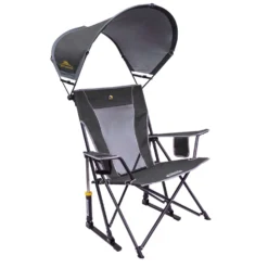 GCI Outdoor SunShade Rocker Pewter Canopy Folding Rocker