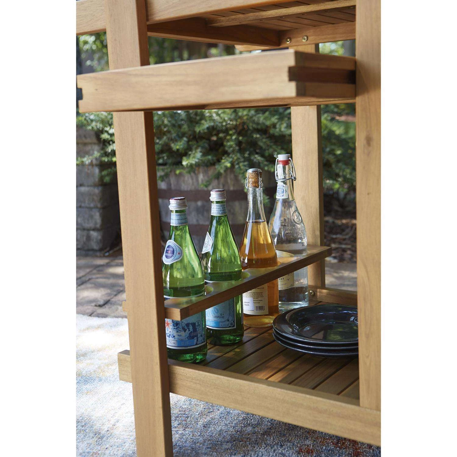 Signature Design By Ashley Kailani Light Brown Rectangular Wood Serving Cart 4 Signature Design By Ashley Kailani Light Brown Rectangular Wood Serving Cart - Image 4