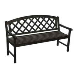 Jack Post Black Wood Patio Bench 36.25 In. H X 60.25 In. L X 25.25 In. D