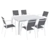Mod Harper 7 Pc White Aluminum Modern Dining Set Gray