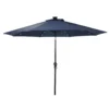 Sun-Ray 9 Ft. Tiltable Navy Blue Solar Lighted Umbrella