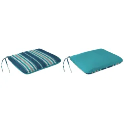 Jordan Manufacturing Multicolored Polyester Reversible Seat Cushion 3 In. H X 15 In. W X 18 In. L