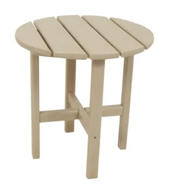 Ivy Terrace Classics Tan Round PolyWood Contemporary Side Table
