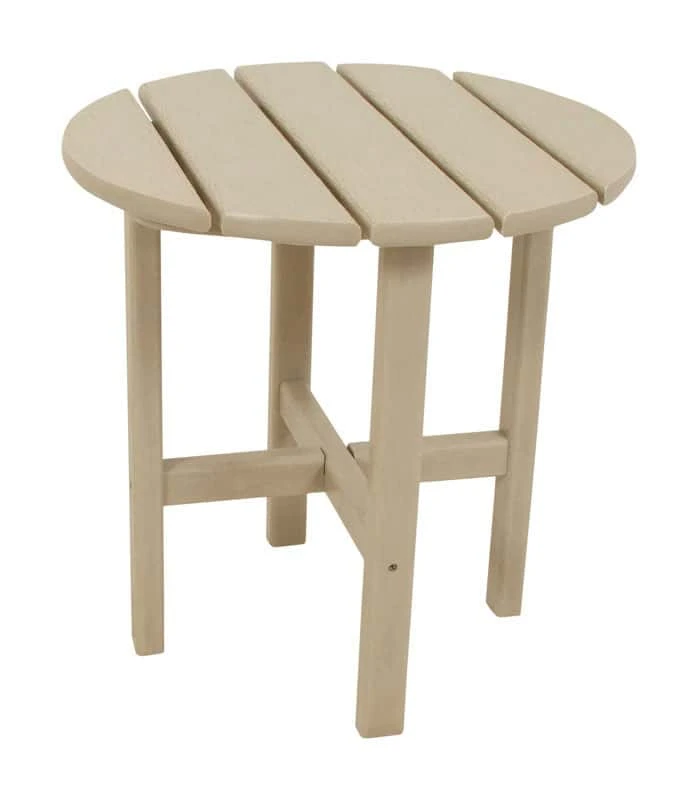 Ivy Terrace Classics Tan Round PolyWood Contemporary Side Table 1 Ivy Terrace Classics Tan Round PolyWood Contemporary Side Table
