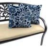 Jordan Manufacturing Navy Blue/White Polyester Throw Pillow 4 In. H X 16 In. W X 16 In. L