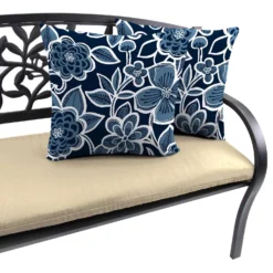 Jordan Manufacturing Navy Blue/White Polyester Throw Pillow 4 In. H X 16 In. W X 16 In. L