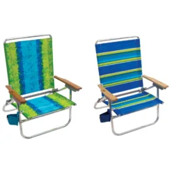 Rio Brands Easy In-Easy Out 4-Position Assorted Beach Folding Chair
