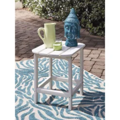 Signature Design By Ashley Sundown Treasure White Rectangular Plastic Contemporary End Table -Patio Paradise Shop adeef4a0 7b23 45e9 bb21 8bfc7162899d