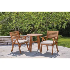 Signature Design By Ashley Vallerie 3 Pc Teak Wood Bistro Set Beige -Patio Paradise Shop af69bfc6 bd00 4647 9104 bea910b37e32