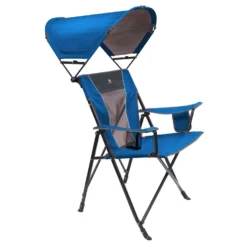 GCI Outdoor SunShade Comfort Pro Saybrook Blue Canopy Folding Chair