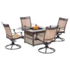 Hanover Fontana 5 Pc Bronze Aluminum Fire Pit Chat Set