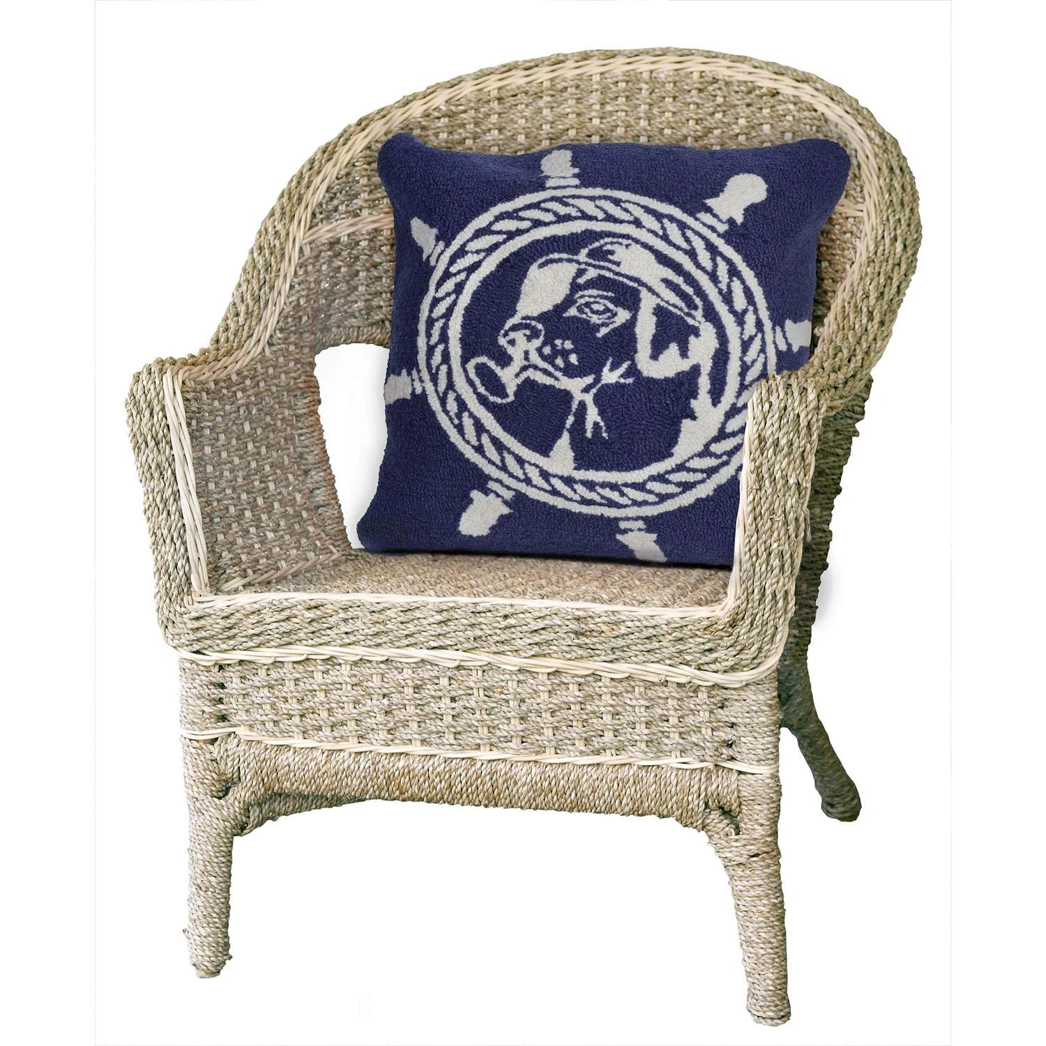 Liora Manne Frontporch Marine Seadog Polyester Throw Pillow 18 In. H X 2 In. W X 18 In. L 2 Liora Manne Frontporch Marine Seadog Polyester Throw Pillow 18 In. H X 2 In. W X 18 In. L - Image 2