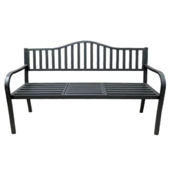 Bond Black Steel Park Bench 35 In. H X 59 In. L X 23 In. D