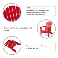 Glitzhome Red HDPE Frame Adirondack Chair -Patio Paradise Shop b22f16f8 8b31 4969 915e fdc4a491d1d0