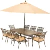 Hanover Traditions 9 Pc Bronze Aluminum Traditional Dining Set Natural Oat