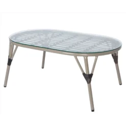 Living Accents Southport Brown Wicker Frame Egg Loveseat Set Beige -Patio Paradise Shop b5765271 8a78 43b8 b0ac e061e8fca063