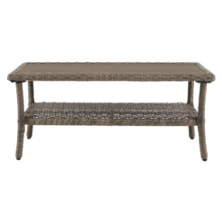 Signature Design By Ashley Clear Ridge Brown Rectangular Resin Contemporary Coffee Table