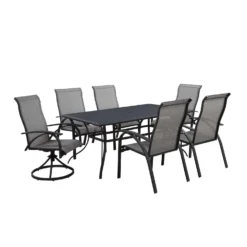Living Accents Roscoe Black Rectangular Steel Slat Top Dining Table -Patio Paradise Shop b786d23b f078 4693 a1f8 b08ba78a0c5a