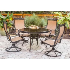 Hanover Monaco 5 Pc Bronze Aluminum Traditional Dining Set -Patio Paradise Shop b9c4602c 2704 4547 942e a56800b0c444