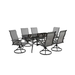 Living Accents Roscoe Black Rectangular Glass Dining Table -Patio Paradise Shop bf96084c b292 4085 b4c8 1f00adfb8853