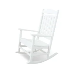 Ivy Terrace Classics White HDPE Frame Contoured Rocking Chair