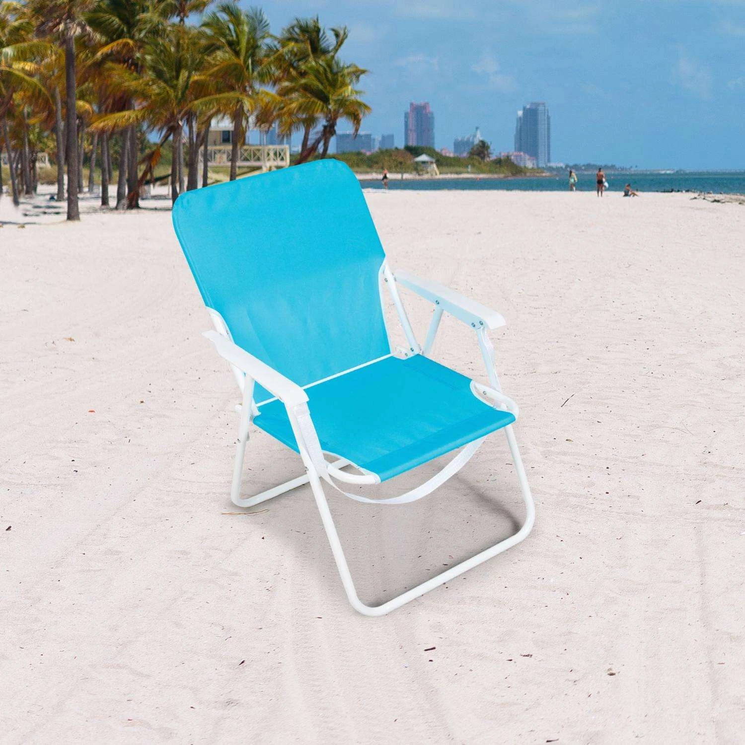 Rio Brands 1-Position Blue Waves Beach Folding Chair 2 Rio Brands 1-Position Blue Waves Beach Folding Chair - Image 2