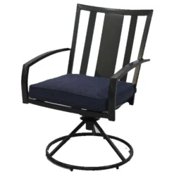 Living Accents Waterville 5 Pc Black Steel Dining Set Navy Blue -Patio Paradise Shop c2f5eb06 7c27 458b 9bfd edbaec5365a0