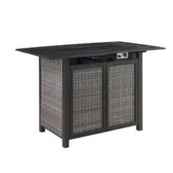 Living Accents Milano 7 Pc Black High Dining Fire Pit Set Gray -Patio Paradise Shop c3321c93 3153 4ac3 aea6 913f090930cb