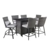 Living Accents Milano 7 Pc Black High Dining Fire Pit Set Gray