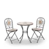 Alpine 3 Pc Brown Metal Mosaic Bistro Set