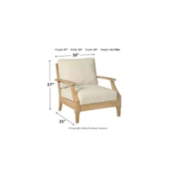Signature Design By Ashley Clare View Brown Wood Frame Slat Lounge Chair Beige -Patio Paradise Shop c706067b f136 4b98 9bd5 11572e095aa9