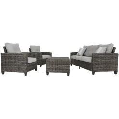 Signature Design By Ashley Cloverbrooke 4 Pc Gray Aluminum Wicker Conversation Set Gray 7 Signature Design By Ashley Cloverbrooke 4 Pc Gray Aluminum Wicker Conversation Set Gray -Patio Paradise Shop c7686c91 78b4 46a0 ba5e 37b9368dca81