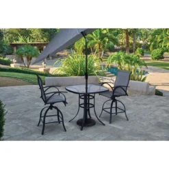 Living Accents Roscoe Black Square Glass Balcony Table -Patio Paradise Shop c8a9f14f 2df8 4a5d b18b 3d5f02642e2f