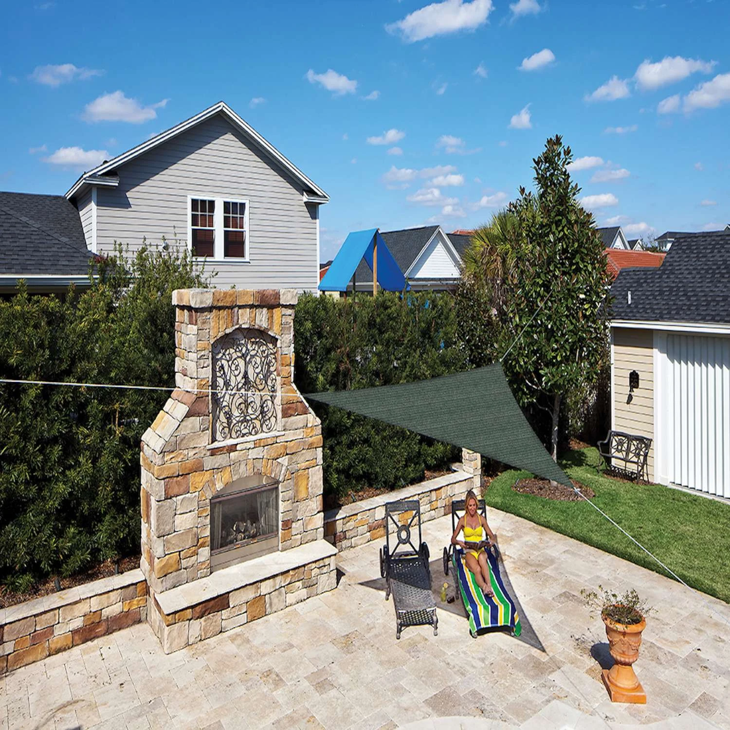 Coolaroo Polyethylene Triangle Shade Sail Canopy 11.9 Ft. H X 11.9 Ft. W X 11.9 Ft. L 2 Coolaroo Polyethylene Triangle Shade Sail Canopy 11.9 Ft. H X 11.9 Ft. W X 11.9 Ft. L - Image 2