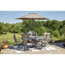 Living Accents Ainsley 7 Pc Gray Swivel And Sling Dining Set Gray -Patio Paradise Shop c9af6782 31ac 43dd 9746 fb3d9f7c8e44
