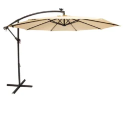 Living Accents 10 Ft. Tiltable Tan Offset Umbrella -Patio Paradise Shop c9bd2fd5 da80 4761 b73b e8fb4f98c2d1