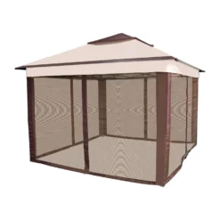 Crown Shades One Touch Polyester Canopy With Screen Kit 9.25 Ft. H X 10 Ft. W X 10 Ft. L