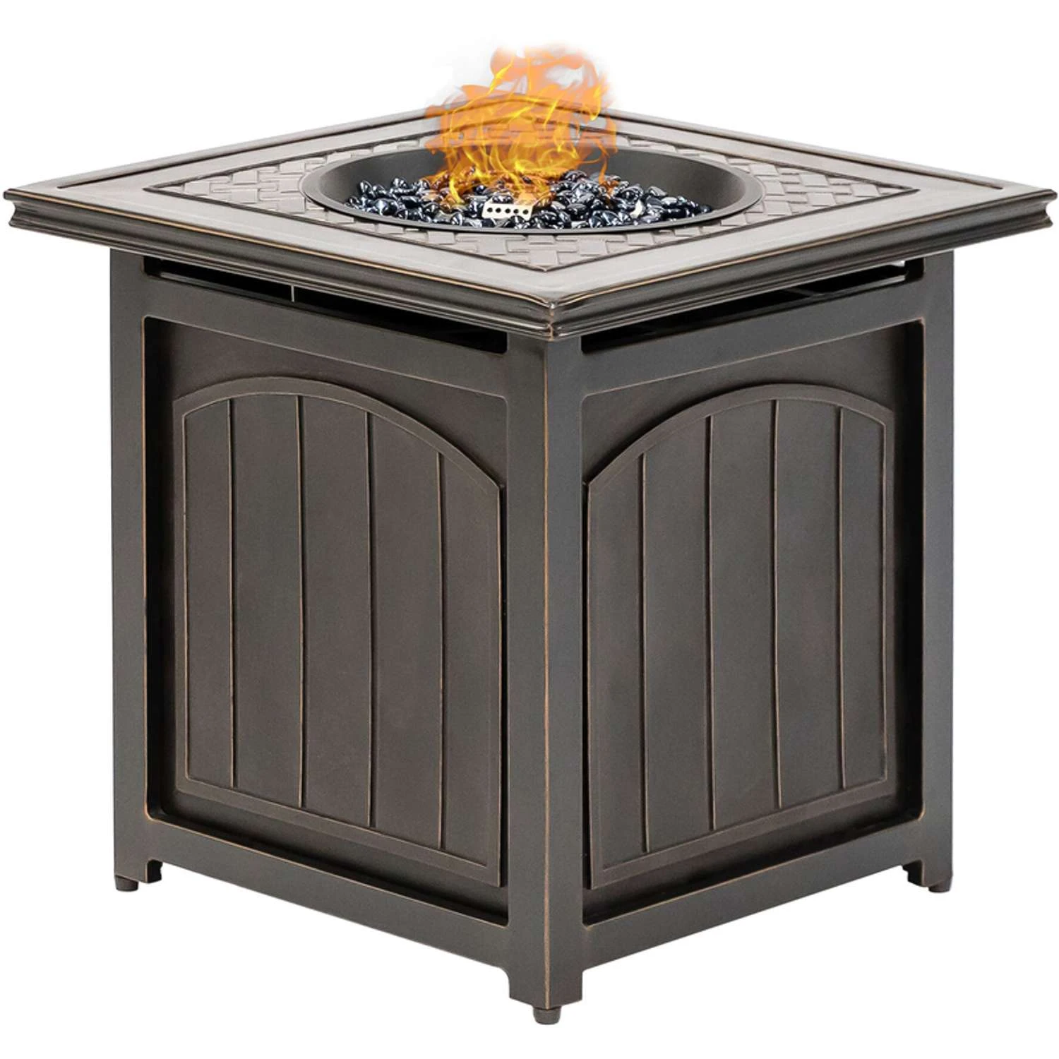 Hanover Orleans 5 Pc Chocolate Brown Steel Woven Fire Pit Set Avocado Green 2 Hanover Orleans 5 Pc Chocolate Brown Steel Woven Fire Pit Set Avocado Green - Image 2